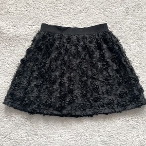 FOREVER21 Flared Floral Embellished Skirt